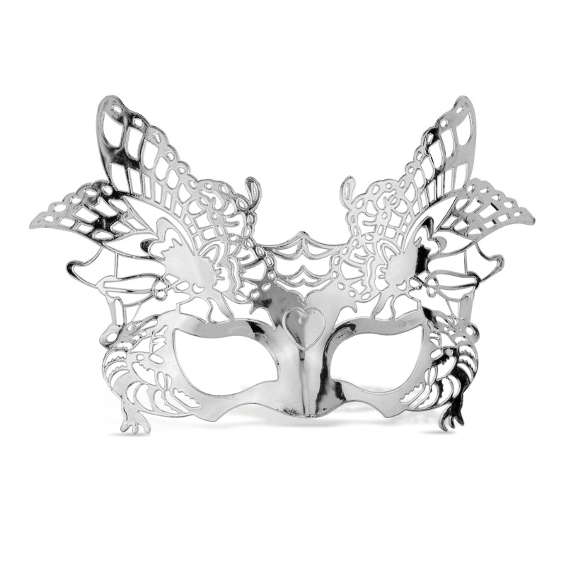 Strieborná benátska maska